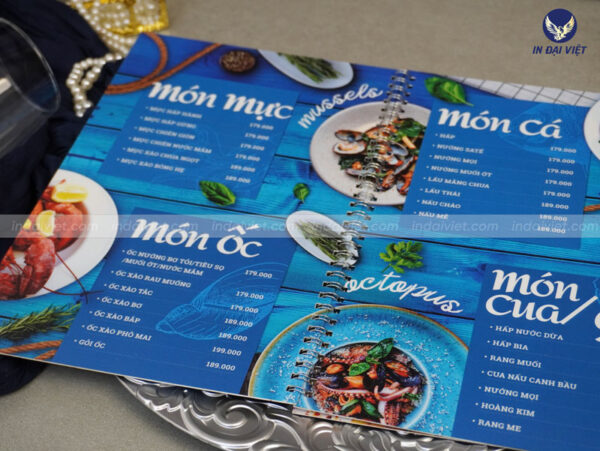 in menu nhà hàng