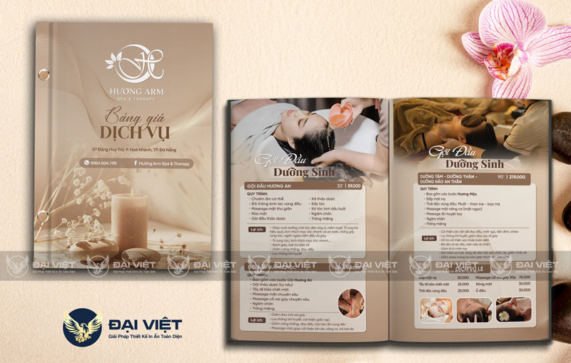 menu spa design