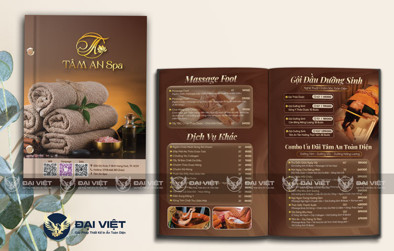 cách thiết kế 1 menu cho spa