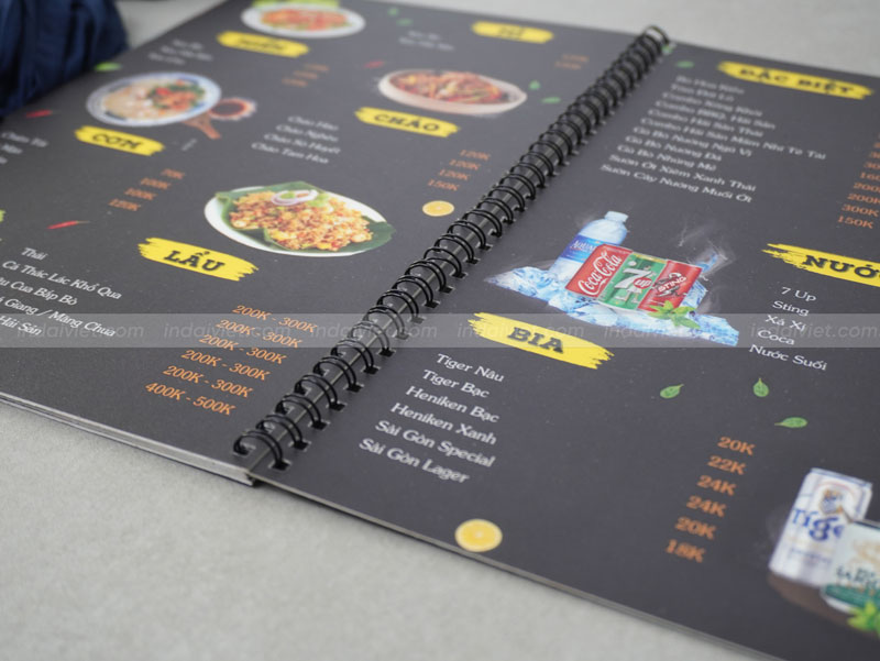 in menu nhựa