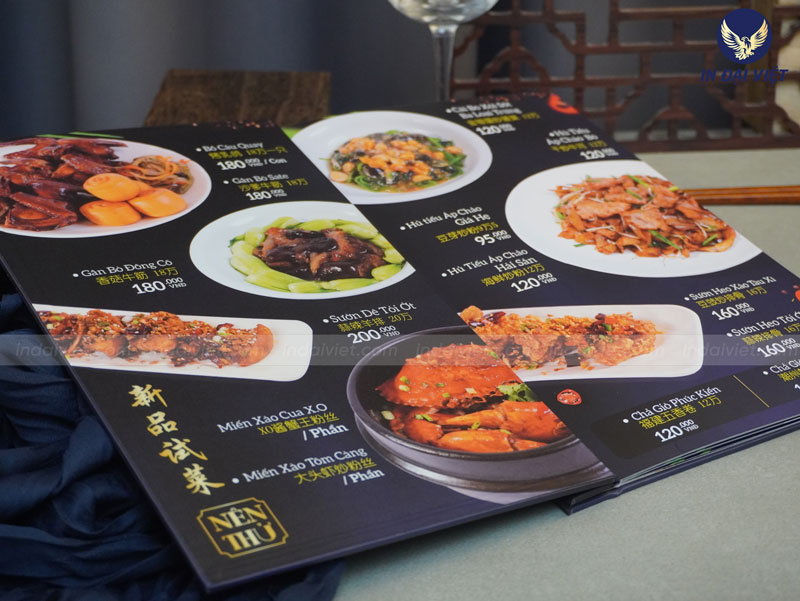 in menu bìa cứng