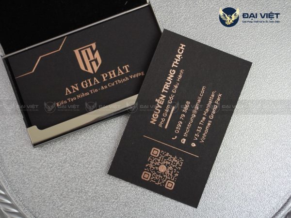 in card visit ép nhũ