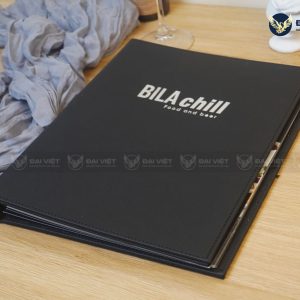 kích thước menu bìa da