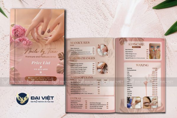 menu nails tiếng anh