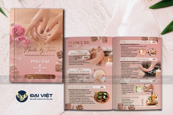 menu nails tiếng anh