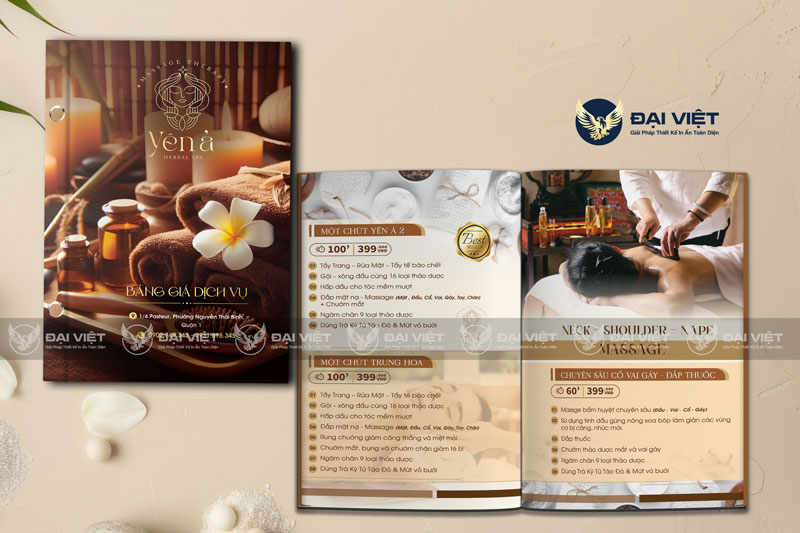 mẫu menu spa dưỡng sinh