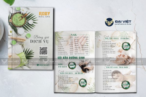 menu spa dưỡng sinh thư giãn