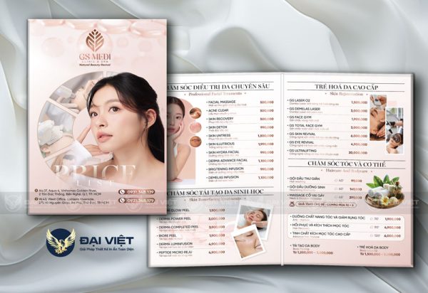 menu spa gập đôi đẹp