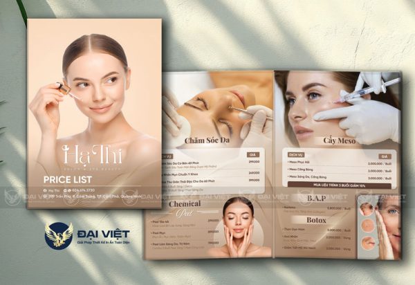 menu spa gập đôi đẹp