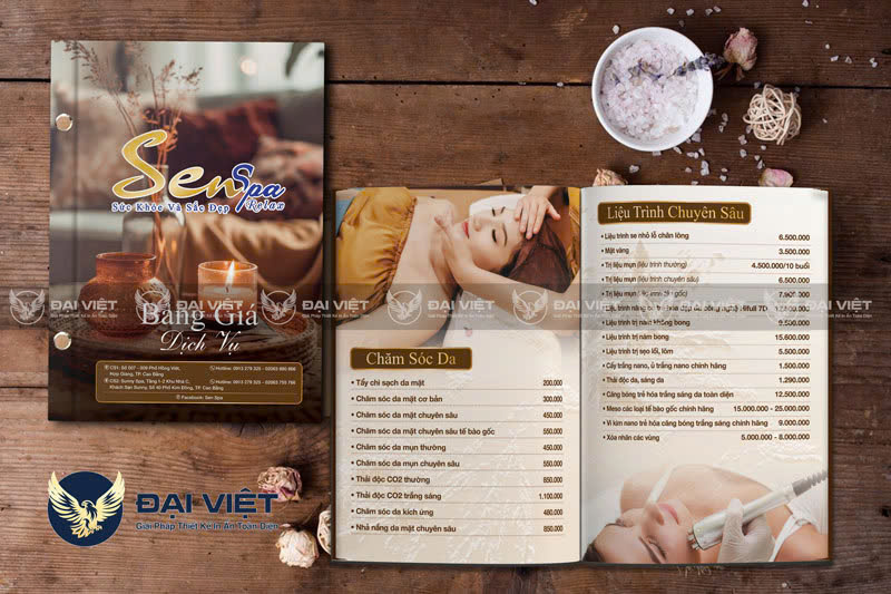 menu spa dưỡng sinh