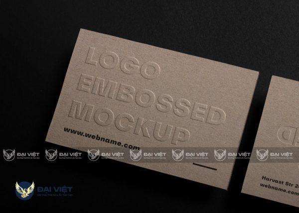 in name card dập nổi