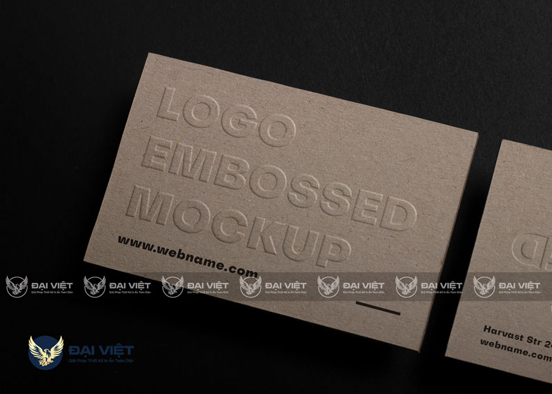 in name card dập nổi