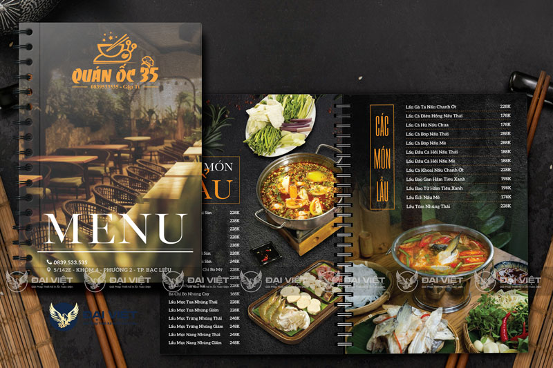 In Menu Đẹp, Chuyên Nghiệp Cao, In Nhanh Lấy Ngay TP HCM