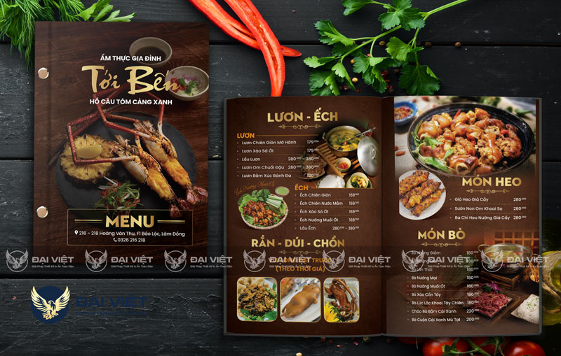 in menu nhà hàng