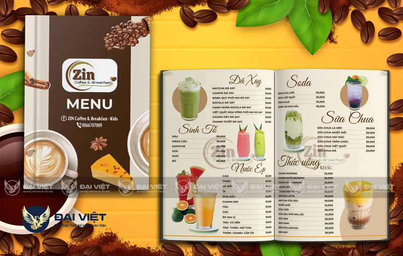 mẫu menu cafe đẹp